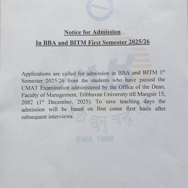 Admission Call for BBA, BITM